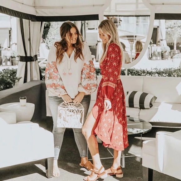 FLASH SALE!! Marseille Red Paisley Bohemian Dress - Picture 2 of 5